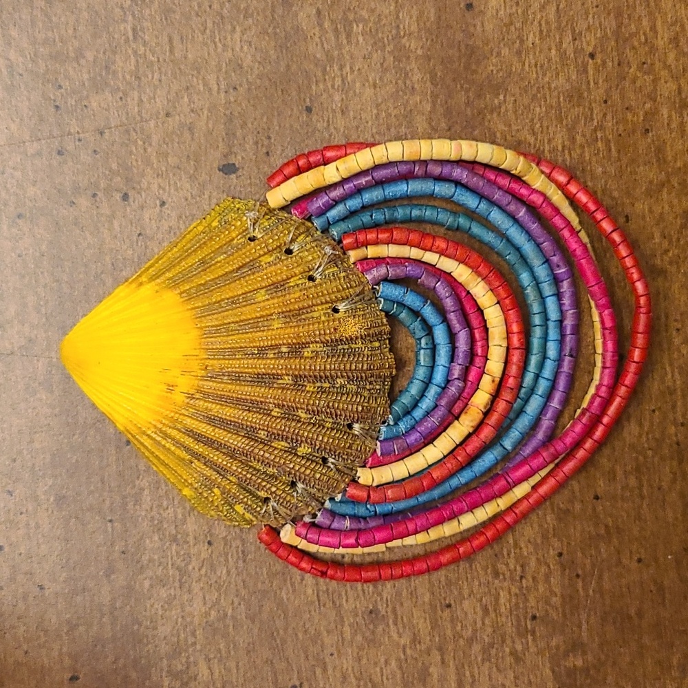 Shell & Beads Brooch